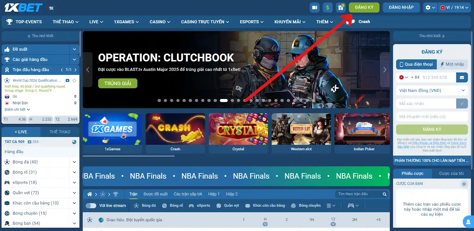 Đăng nhập vào tài khoản 1xbet của bạn bằng thông tin đăng nhập VN